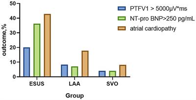 The Relationship Between Atrial Cardiopathy Biomarkers and Prognosis of Patients With Embolic Stroke of Undetermined Source